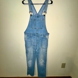 GAP Light Blue Distressed Denim Overalls